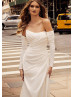 Strapless Ivory Pleated Satin Unusual Wedding Dress Strapless Ivory Pleated Satin Unusual Wedding Dress